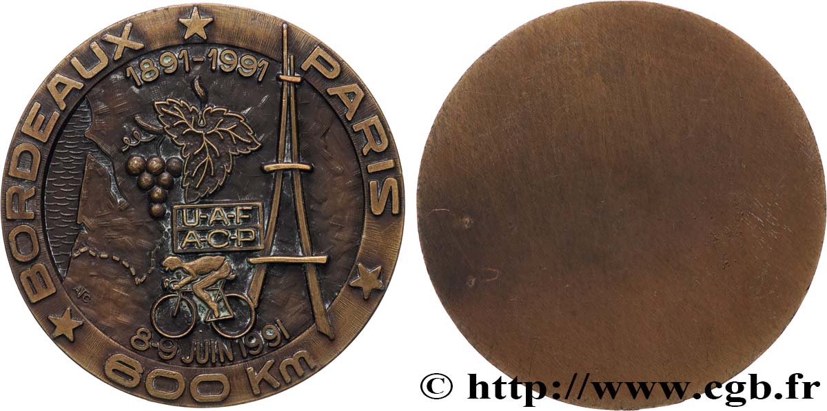 QUINTA REPUBBLICA FRANCESE Médaille, Bordeaux-Paris BB