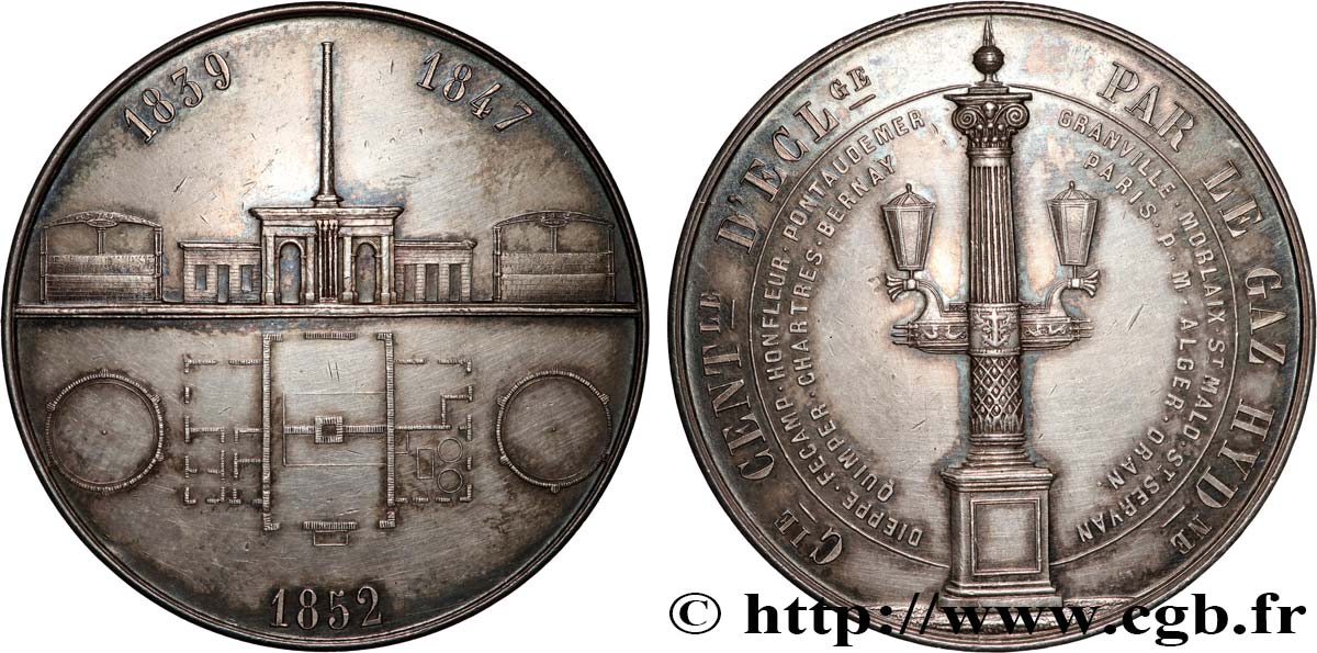 GAZ (L ÉCLAIRAGE AU...) Médaille, Compagnie Centrale d’éclairage par le gaz hydrogène fVZ