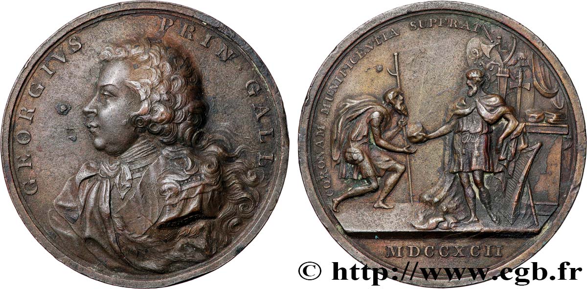 GRANDE-BRETAGNE - GEORGES III Médaille, Georges, Prince de Galles TTB