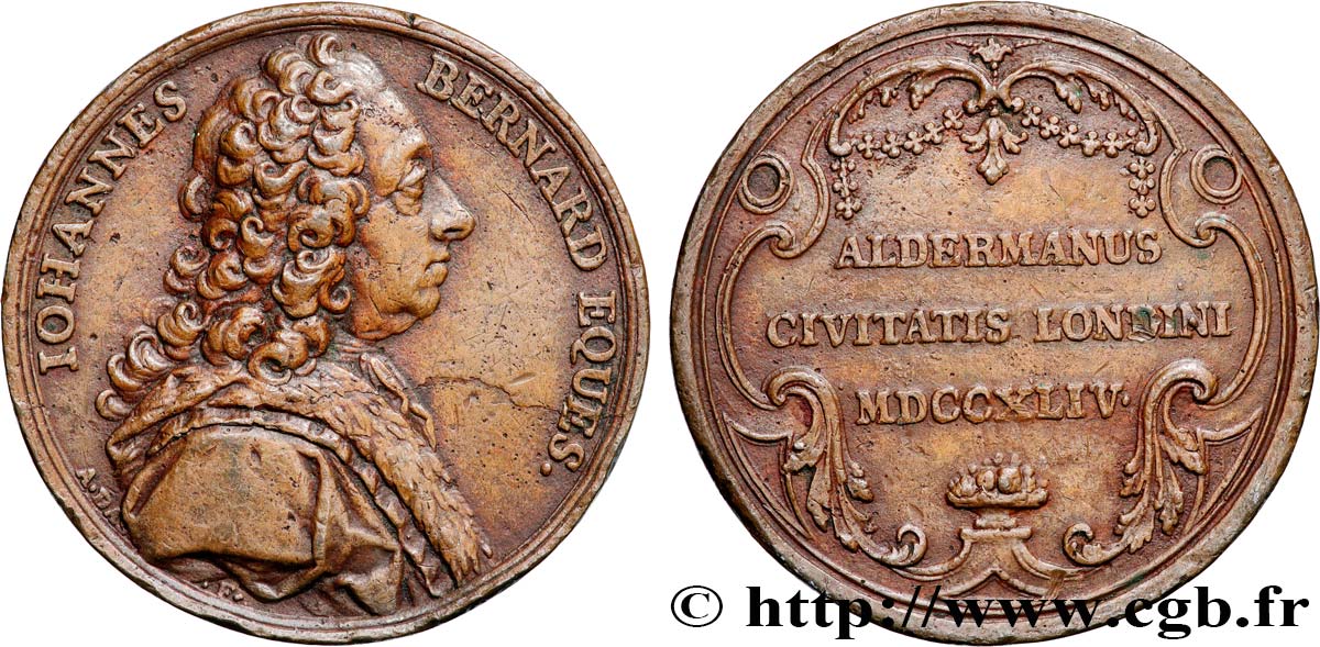 GRANDE-BRETAGNE - GEORGES II Médaille, Sir Johannes Barnard TB+