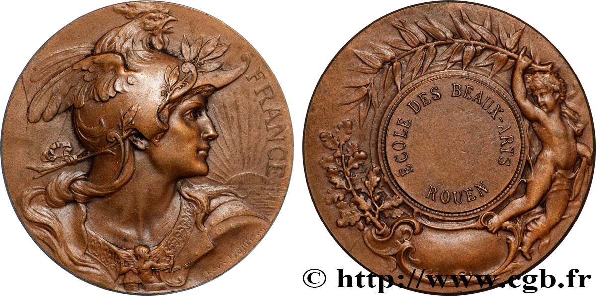 TROISIÈME RÉPUBLIQUE Médaille, École des Beaux-Arts TTB+