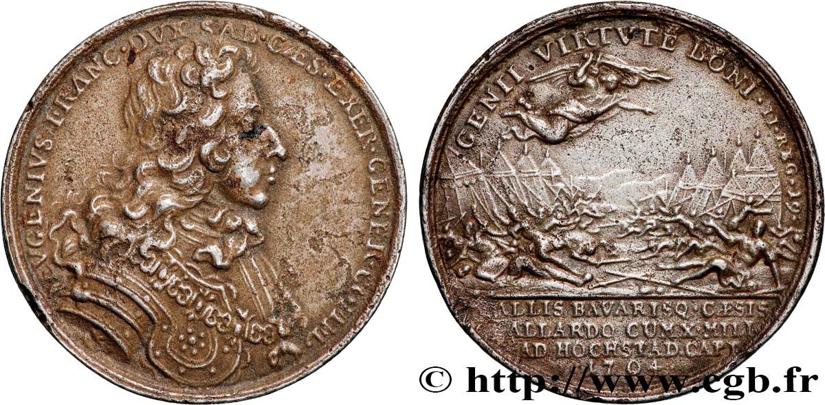 GRANDE-BRETAGNE - ANNE Médaille, François-Eugène de Savoie, stratège militaire, Bataille de Blenheim TB