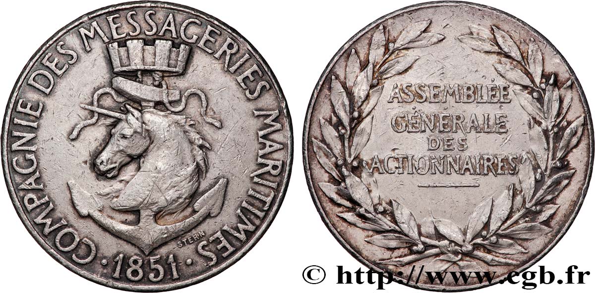 ZWEITES KAISERREICH Médaille de la Compagnie des messageries maritimes fSS