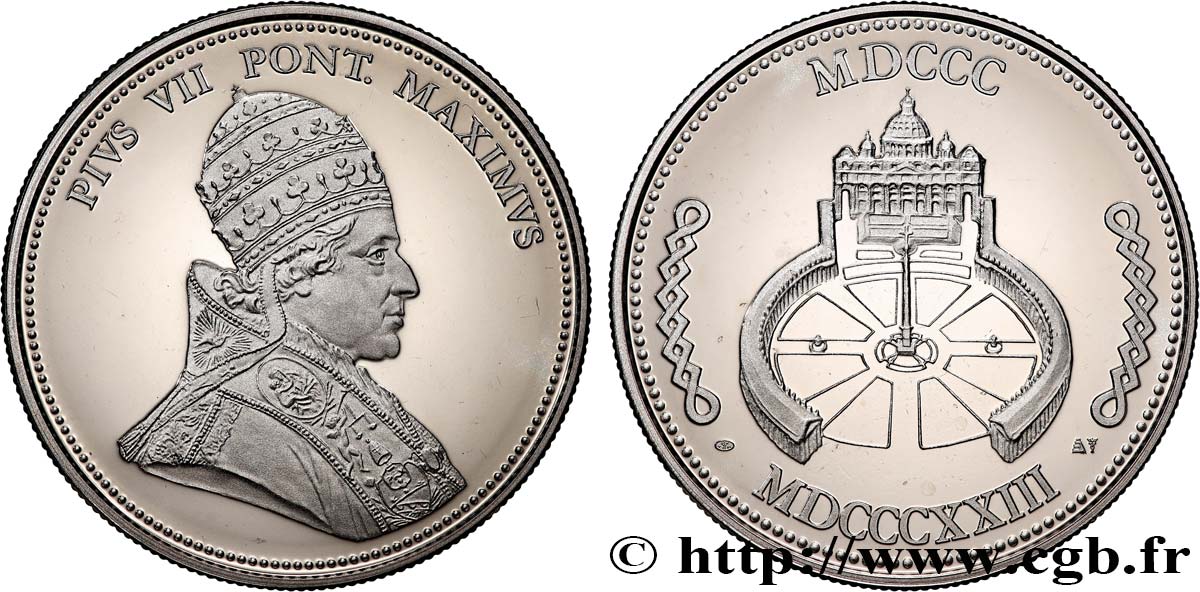 ITALIEN - KIRCHENSTAAT - PIUS VII. (Barnaba Chiaramonti) Médaille, Pie VII Polierte Platte