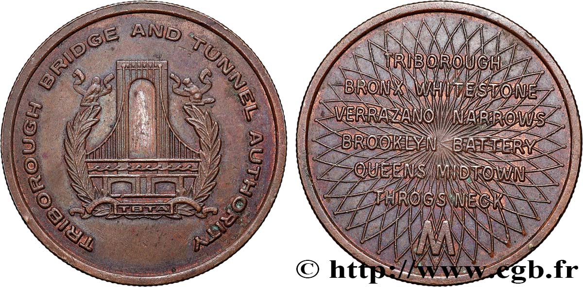 ESTADOS UNIDOS DE AMÉRICA Médaille touristique, Triborough Bridge MBC