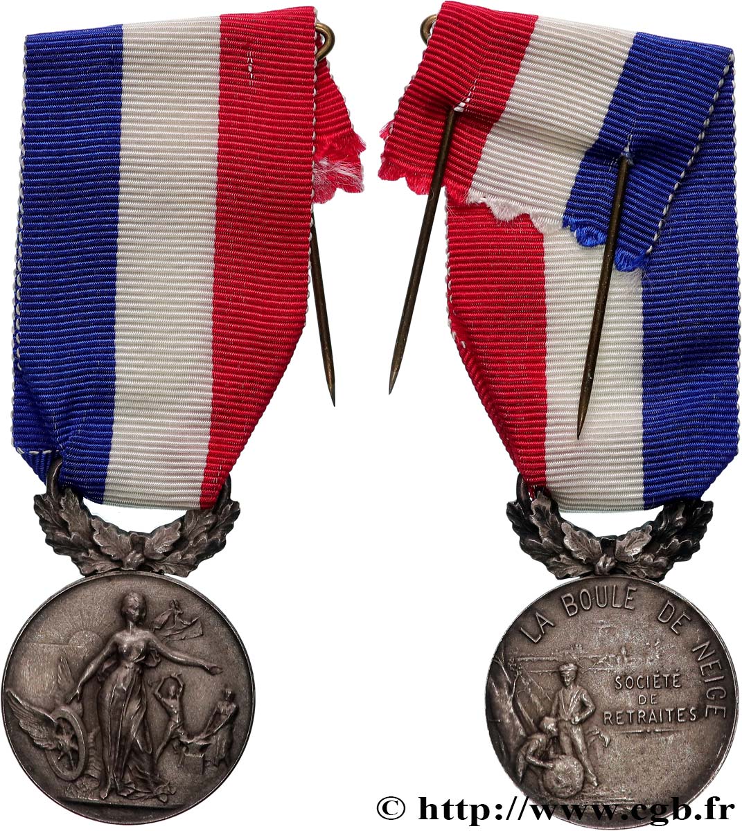 ASSURANCES Médaille, Boule de neige, Société de retraites AU