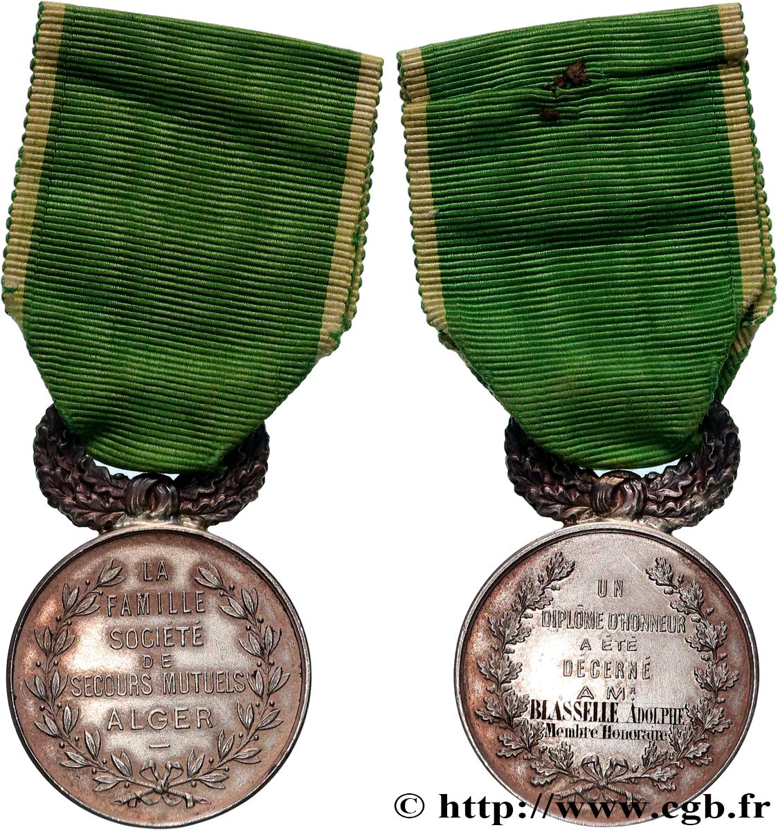 ASSURANCES Médaille, Société de Secours Mutuels, La famille, Alger AU