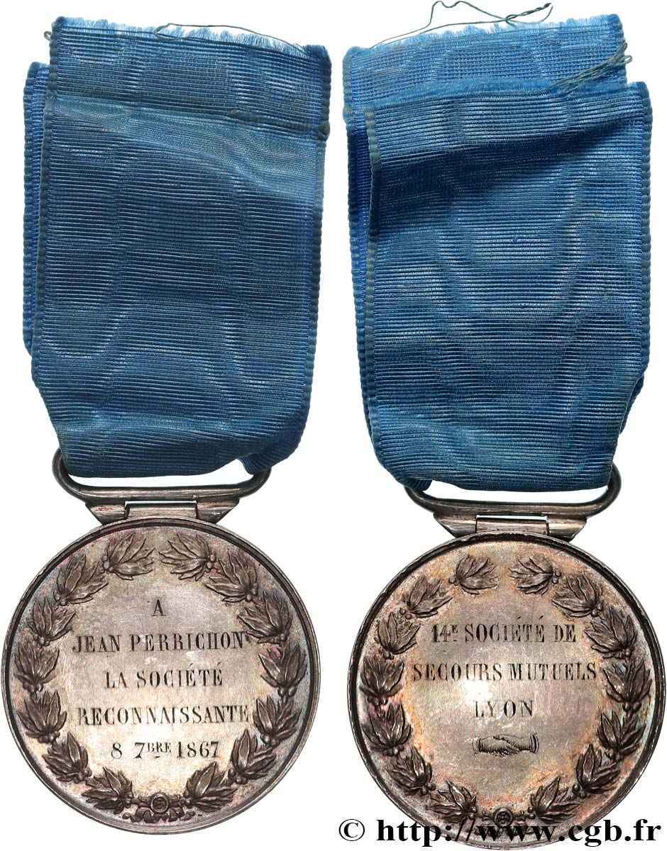 ASSURANCES Médaille, Société de Secours Mutuels, 14e société de Lyon TTB+