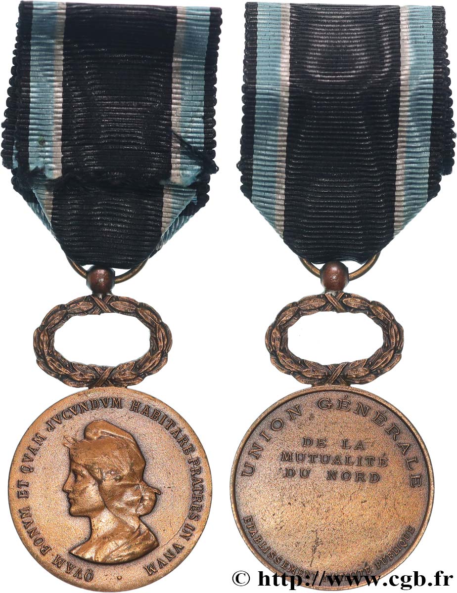 INSURANCES Médaille, Union générale de la mutualité du Nord AU