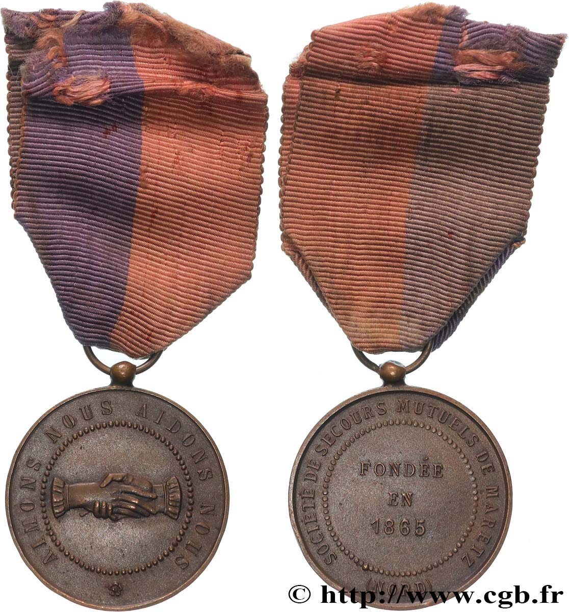 ASSURANCES Médaille, Société de Secours Mutuels de Maretz TTB