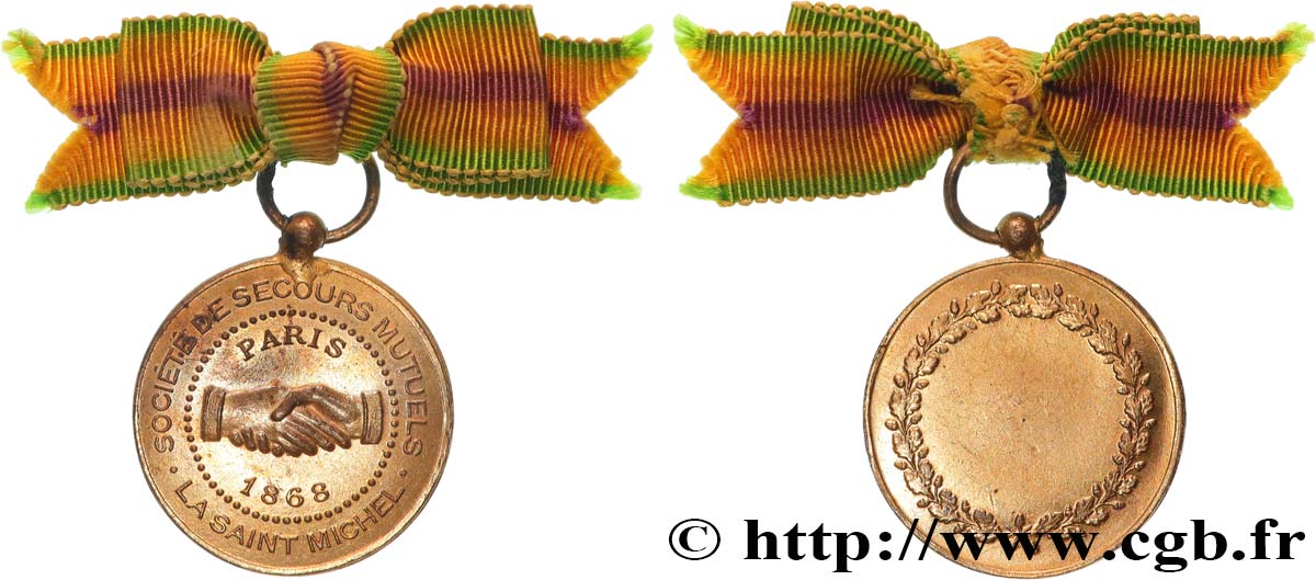 ASSURANCES Médaille, Société de Secours Mutuels, La Saint Michel TTB+