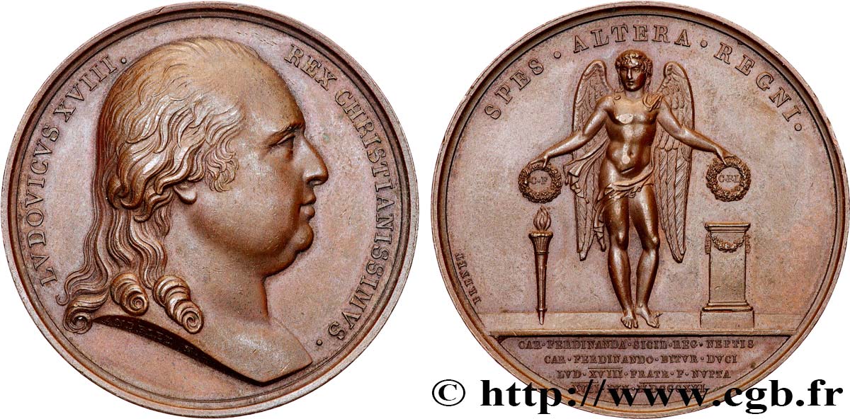 LUDWIG XVIII Médaille, Mariage du duc de Berry fVZ