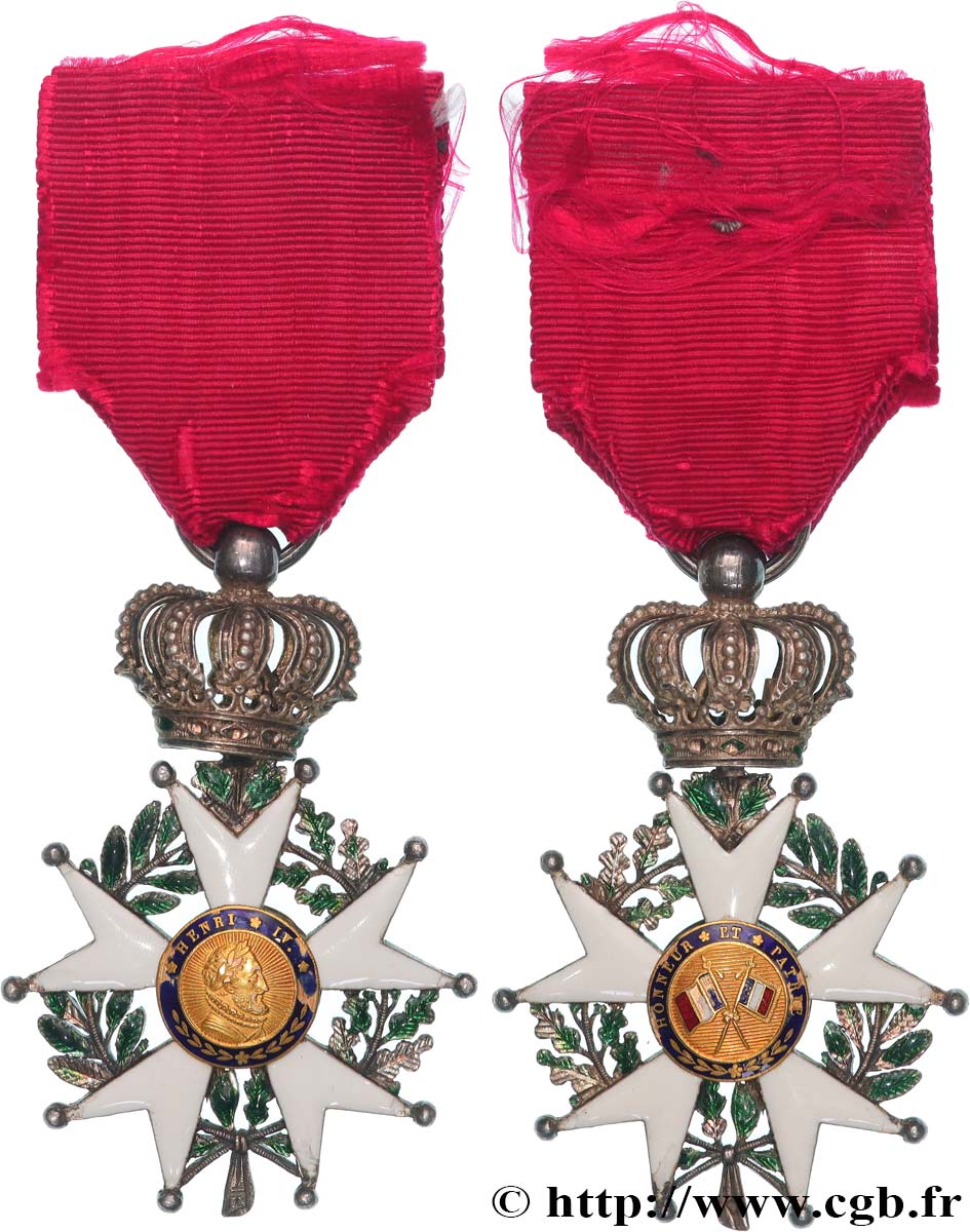 LOUIS-PHILIPPE Ier Légion d’Honneur, Croix de chevalier, Monarchie de Juillet TTB