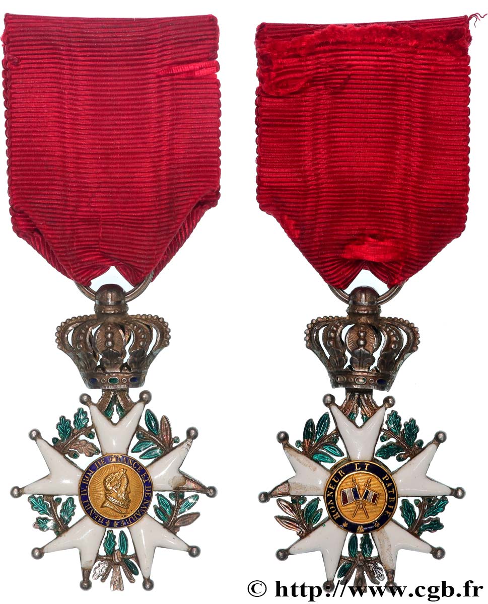 LOUIS-PHILIPPE Ier Légion d’Honneur, Croix de chevalier, Monarchie de Juillet, Modèle réduit TB