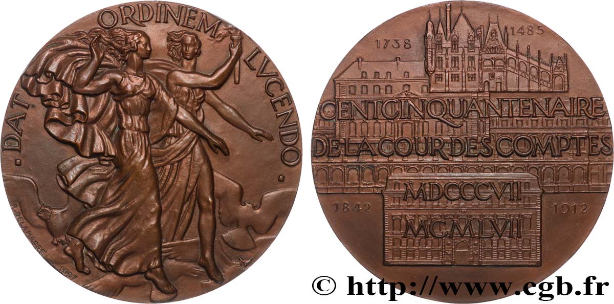 QUINTA REPUBLICA FRANCESA Médaille, Cent-cinquantenaire de la cour des comptes EBC