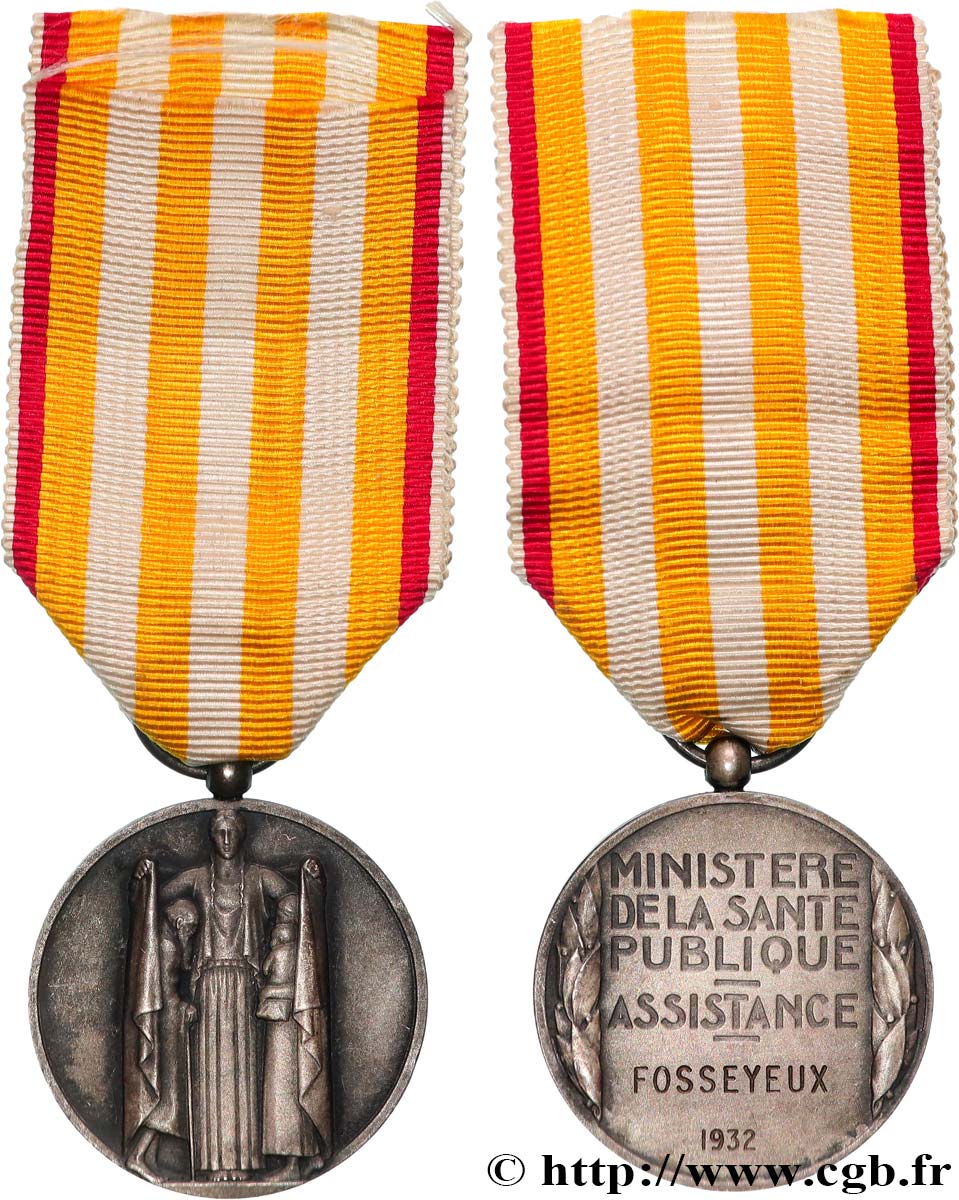 III REPUBLIC Médaille, Ministère de la Santé Publique, Assistance AU