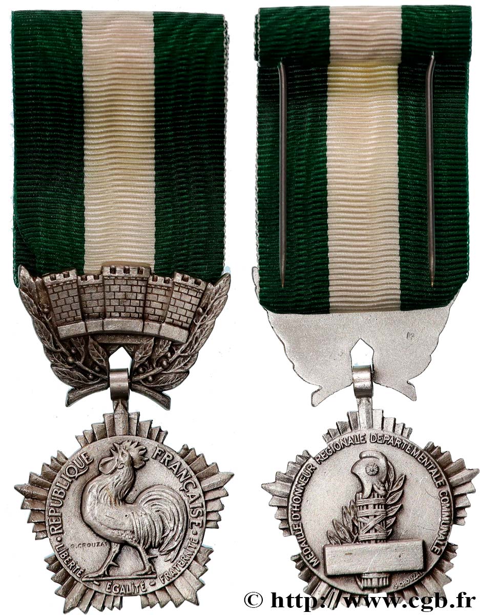 QUINTA REPUBBLICA FRANCESE Médaille d’honneur régionale, départementale et communale q.SPL