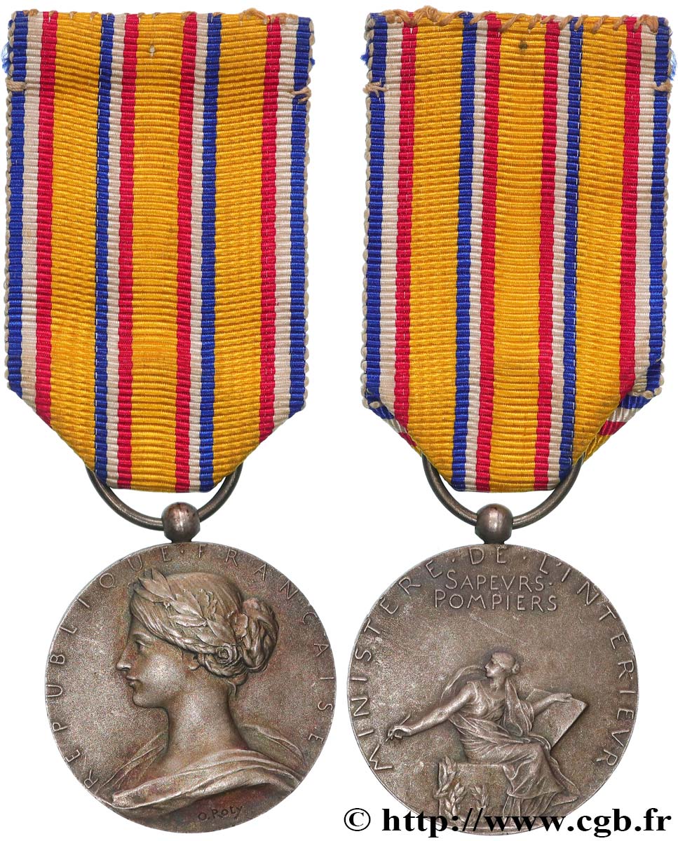 TROISIÈME RÉPUBLIQUE Médaille, Sapeurs-pompiers TTB+