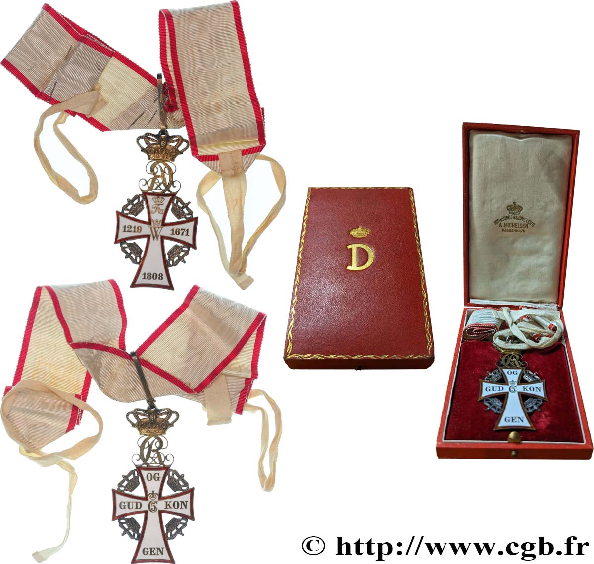 DINAMARCA - REINO DE DINAMARCA  - CRISTIÁN X Médaille, Ordre de Dannebrog, Commandeur EBC