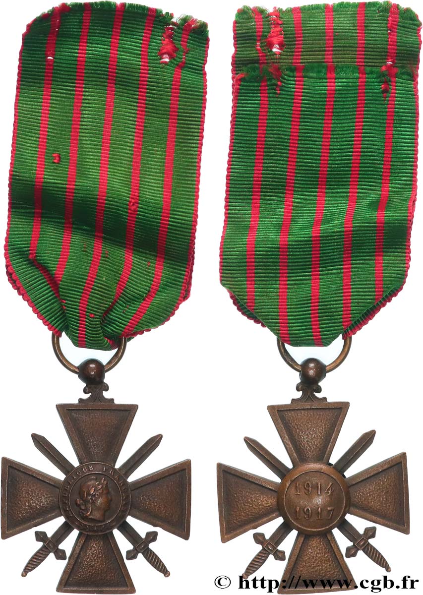 TROISIÈME RÉPUBLIQUE Croix de guerre, 1914-1917 TTB