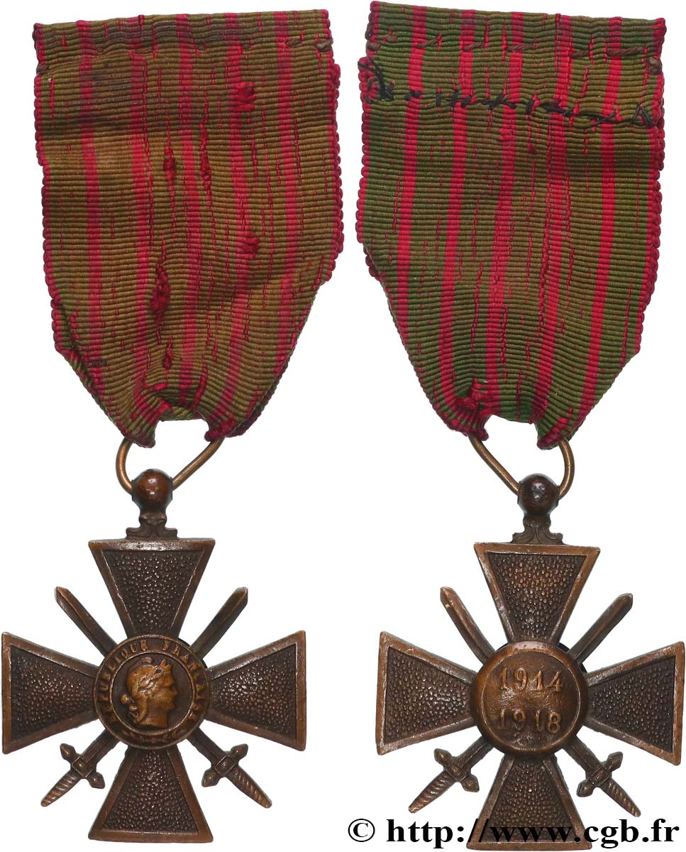 III REPUBLIC Croix de guerre, 1914-1918 VF