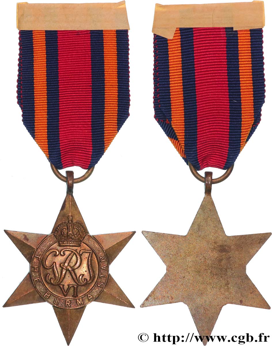 ROYAUME-UNI Médaille, Burma Star TTB