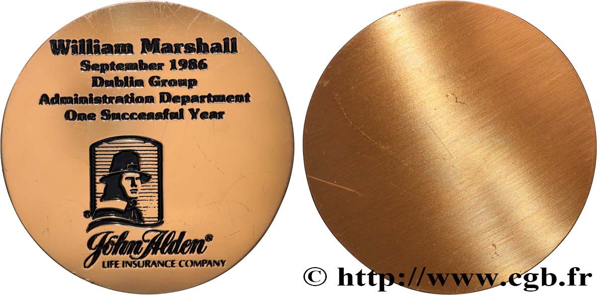 INSURANCES Médaille, John Alden Life Insurance Company XF