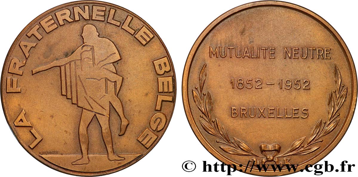 LES ASSURANCES Médaille, La Fraternelle belge, Mutualité neutre MBC