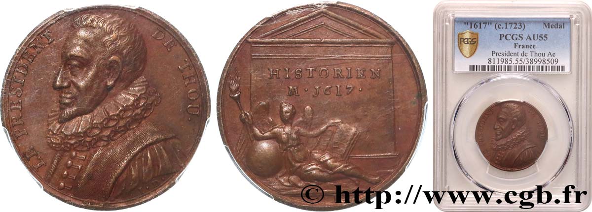 ILE DE FRANCE - TOWNS AND GENTRY Médaille, Jacques-Auguste de Thou AU55