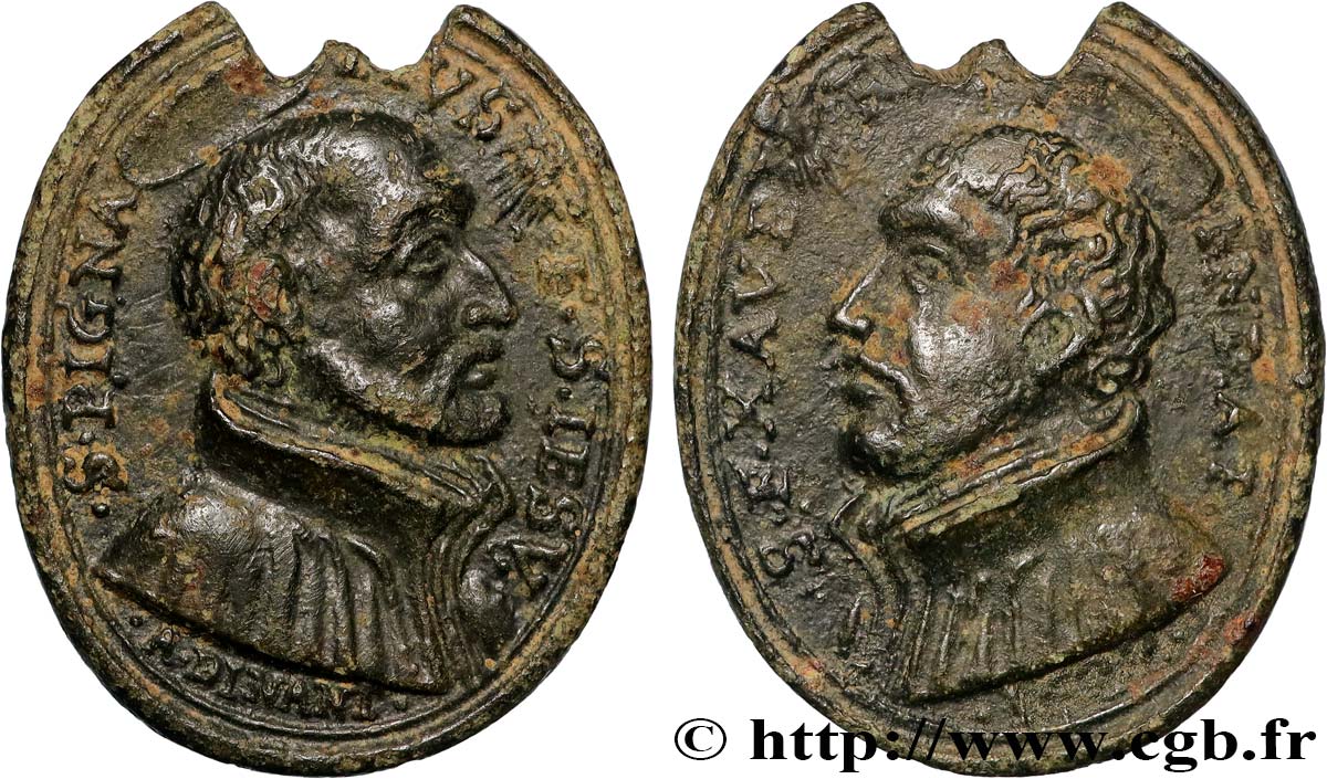 RELIGIOUS MEDALS Médaille, Saint Ignace de Loyola et Saint François-Xavier VF