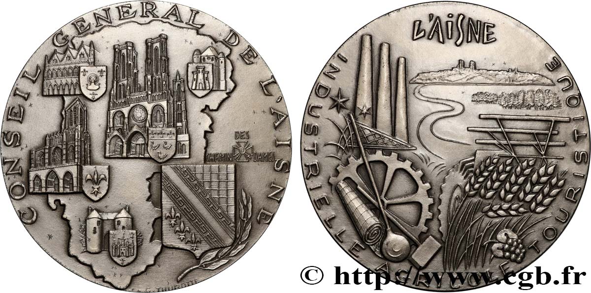 GENERAL, DEPARTEMENTAL OR MUNICIPAL COUNCIL - ADVISORS Médaille, Conseil général de l’Aisne AU