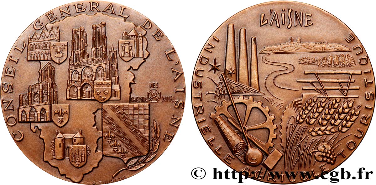 CONSEIL GÉNÉRAL, DÉPARTEMENTAL OU MUNICIPAL - CONSEILLERS Médaille, Conseil général de l’Aisne EBC