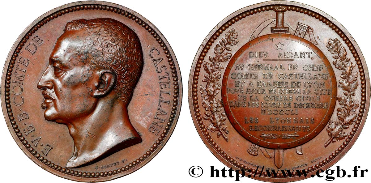 DEUXIÈME RÉPUBLIQUE Médaille, Esprit Victor Elisabeth Boniface, comte de Castellane TTB