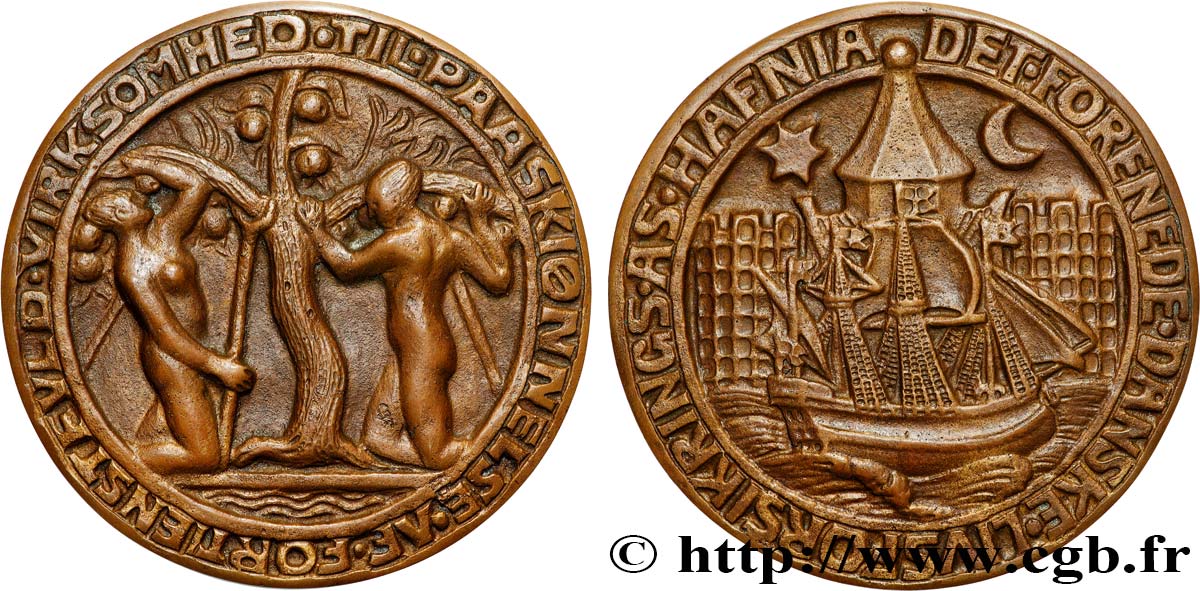 DANEMARK - ROYAUME DU DANEMARK - CHRISTIAN X Médaille, HAFNIA TTB+
