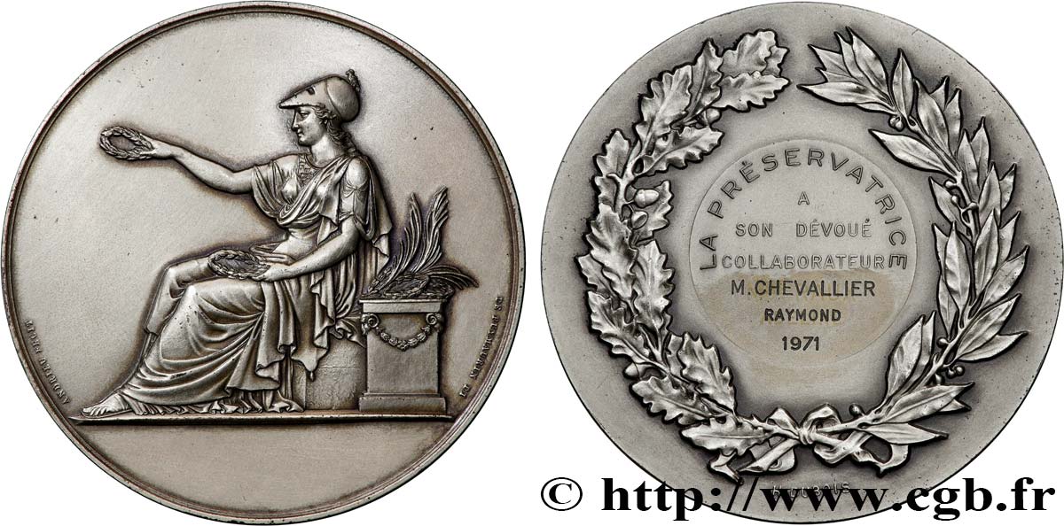 FUNFTE FRANZOSISCHE REPUBLIK Médaille de récompense, La préservatrice SS