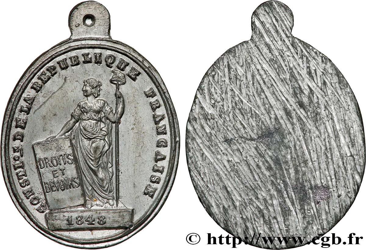 DEUXIÈME RÉPUBLIQUE Médaille, Constitution de la République Française SPL