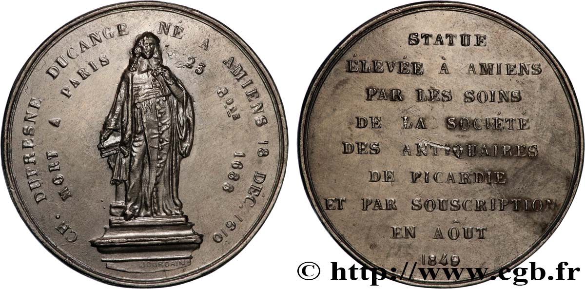 DEUXIÈME RÉPUBLIQUE Médaille, Hommage à Charles Dufresne Ducange q.SPL