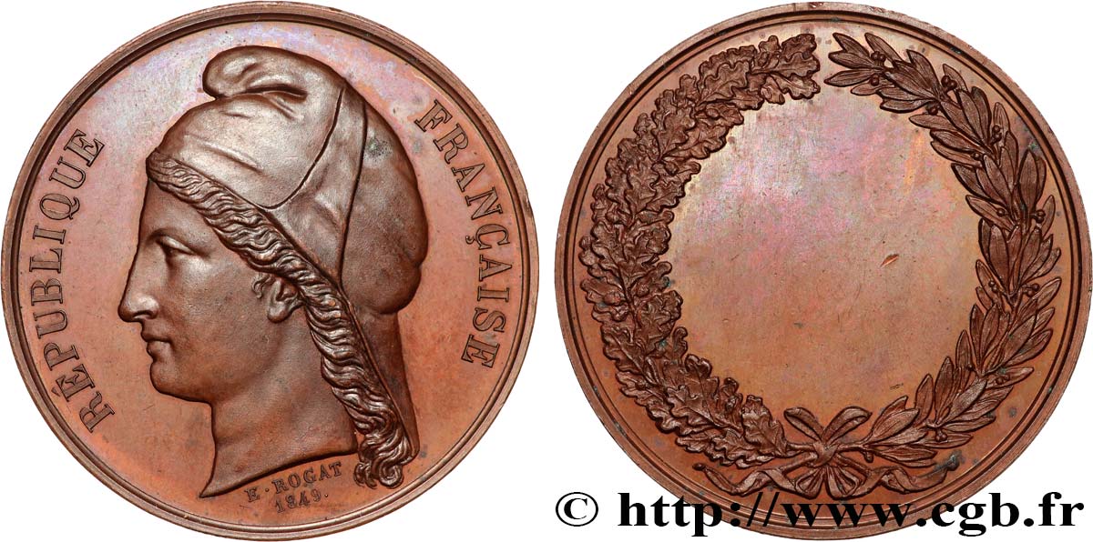 DEUXIÈME RÉPUBLIQUE Médaille, République Française par Emile Rogat SPL