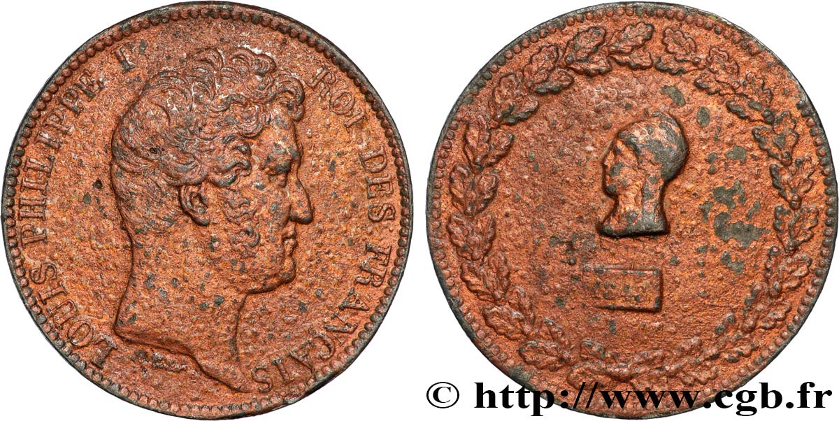 DEUXIÈME RÉPUBLIQUE Médaille, Louis-Philippe Ier BC+