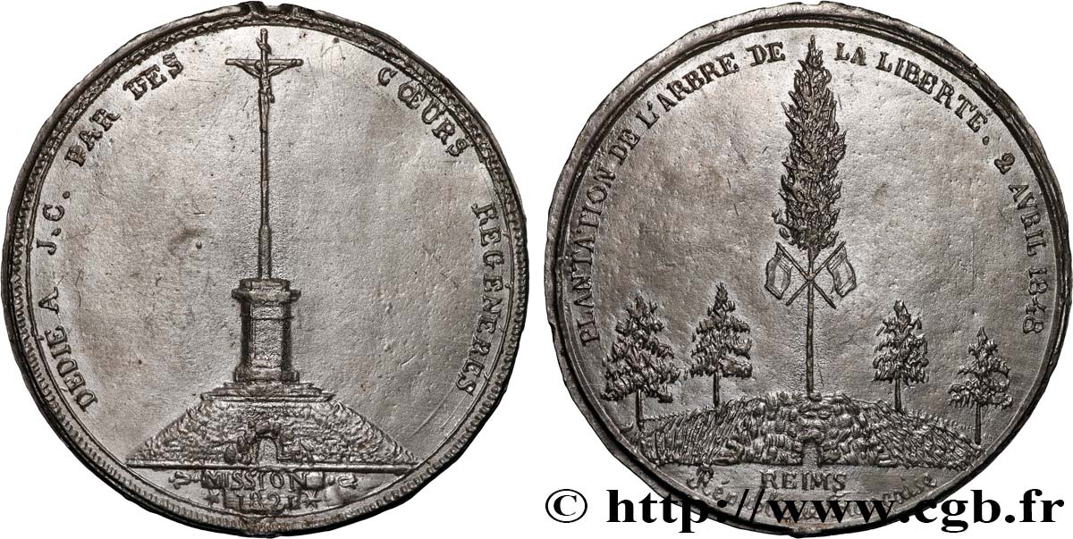 DEUXIÈME RÉPUBLIQUE Médaille, Plantation de l’arbre de la liberté q.SPL