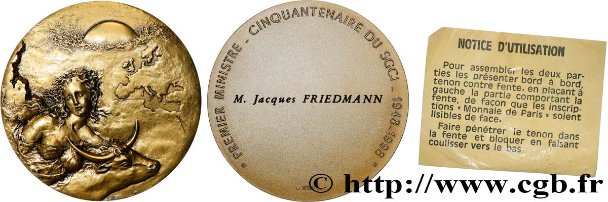 QUINTA REPUBLICA FRANCESA Médaille, Cinquantenaire du SGCI EBC