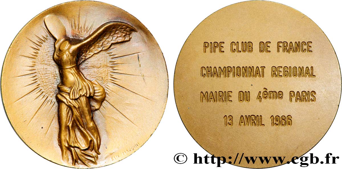 QUINTA REPUBLICA FRANCESA Médaille, Pipe Club de France MBC+