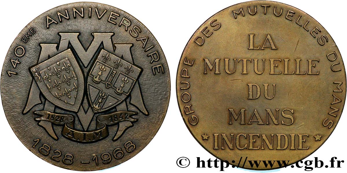 LES ASSURANCES Médaille, 140e anniversaire de la Mutuelle du Mans Incendie q.SPL