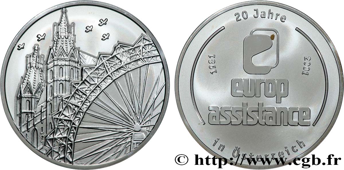 LES ASSURANCES Médaille, 20 ans Europe Assistance en Autriche Prueba