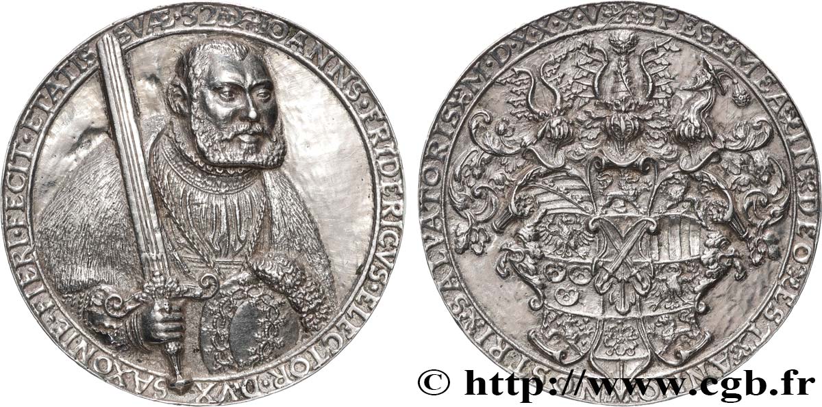 GERMANY - ELECTORATE OF SAXONY - JOHANN FRIEDRICH THE MAGNANIMOUS Médaille, Jean-Frédéric le Magnanime XF