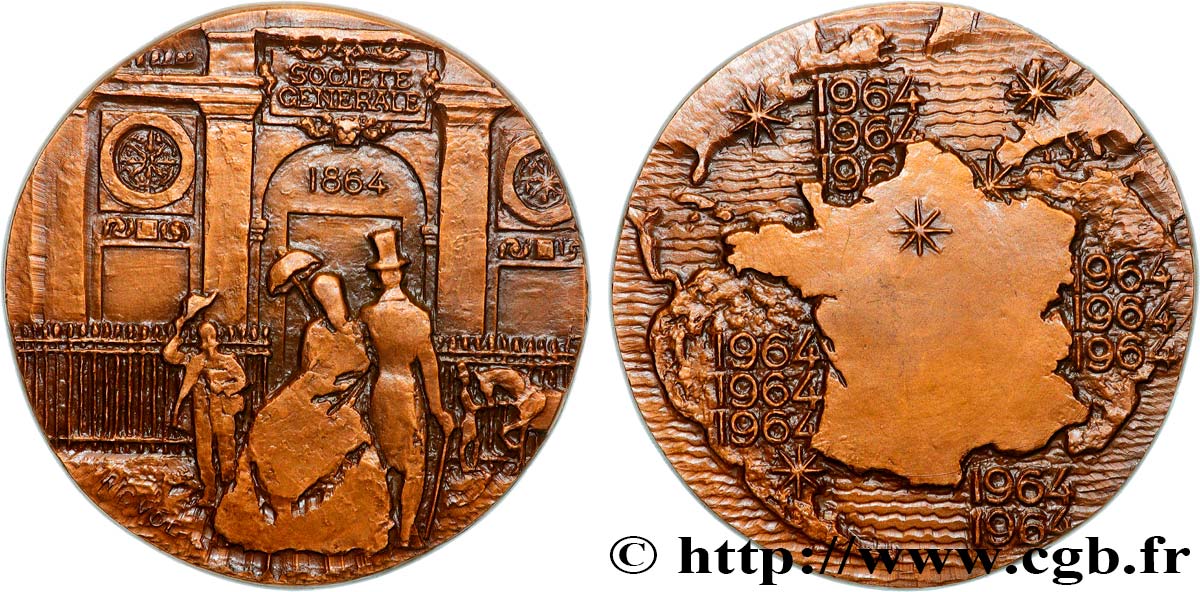 BANQUES - ÉTABLISSEMENTS DE CRÉDIT Médaille, Centenaire de la Société Générale TTB+