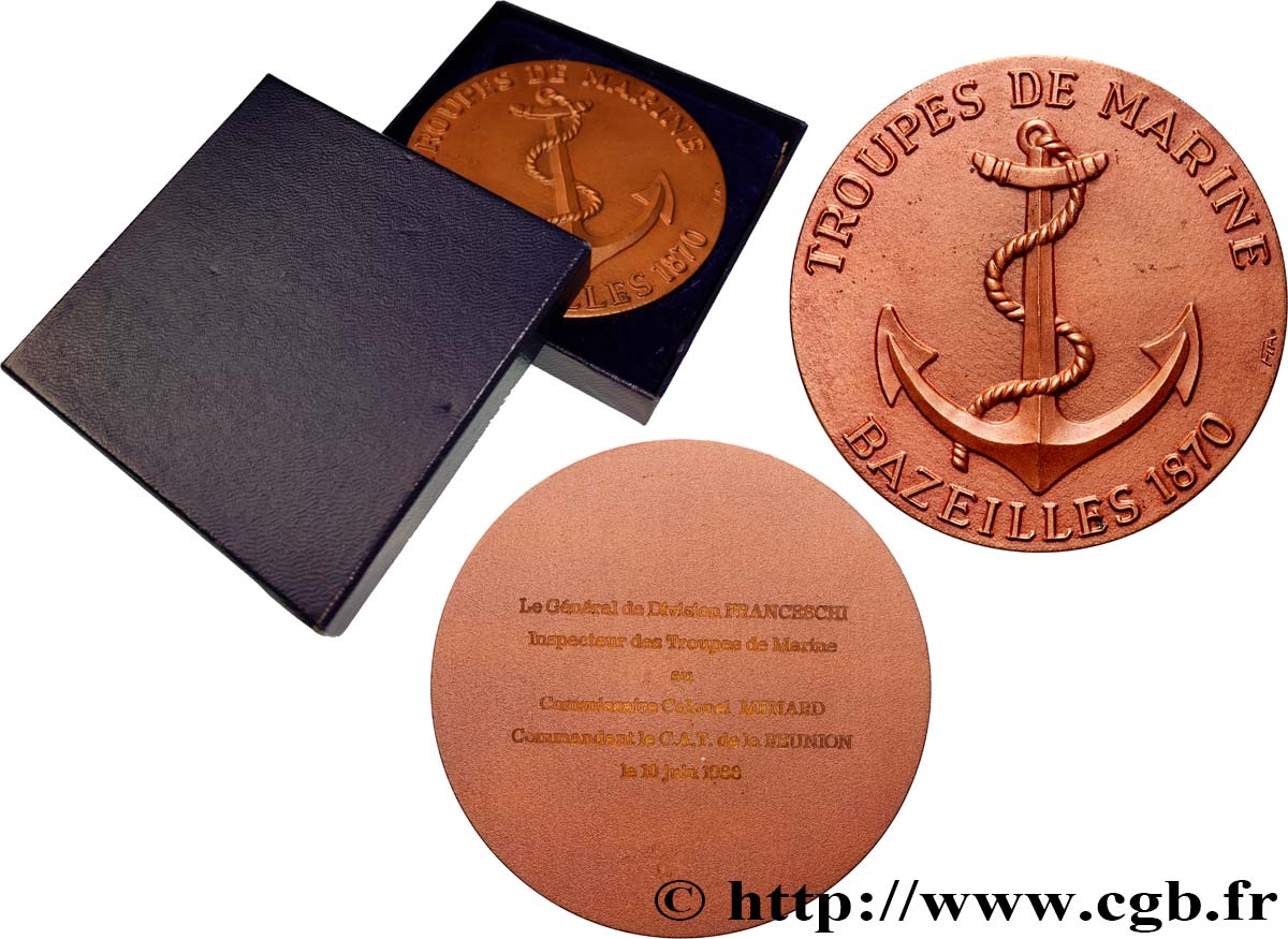 CINQUIÈME RÉPUBLIQUE Médaille, Troupes de marine SUP