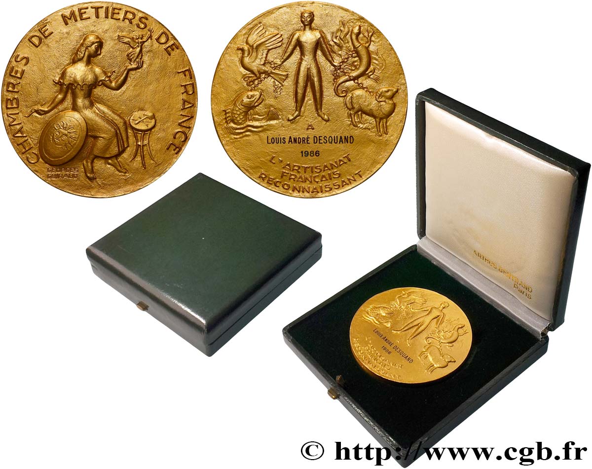 QUINTA REPUBLICA FRANCESA Médaille de récompense, Chambre de métiers de France EBC