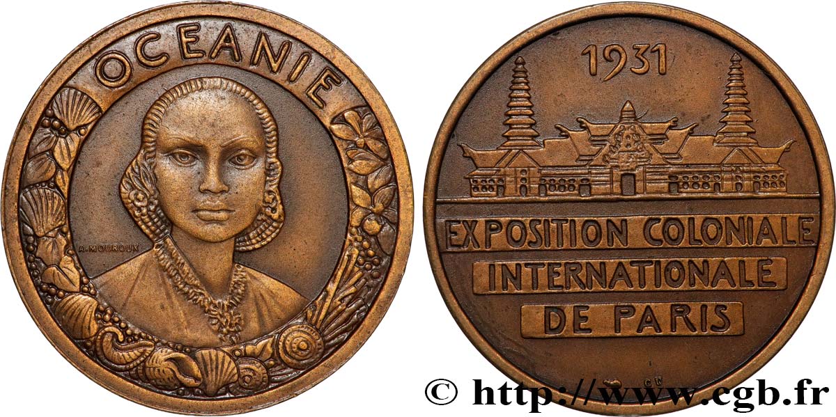 TROISIÈME RÉPUBLIQUE Médaille, Exposition Coloniale Internationale - Océanie TTB+