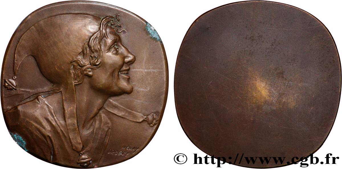 DRITTE FRANZOSISCHE REPUBLIK Médaille, L’homme au bonnet à grelots d’Henry Dropsy fVZ